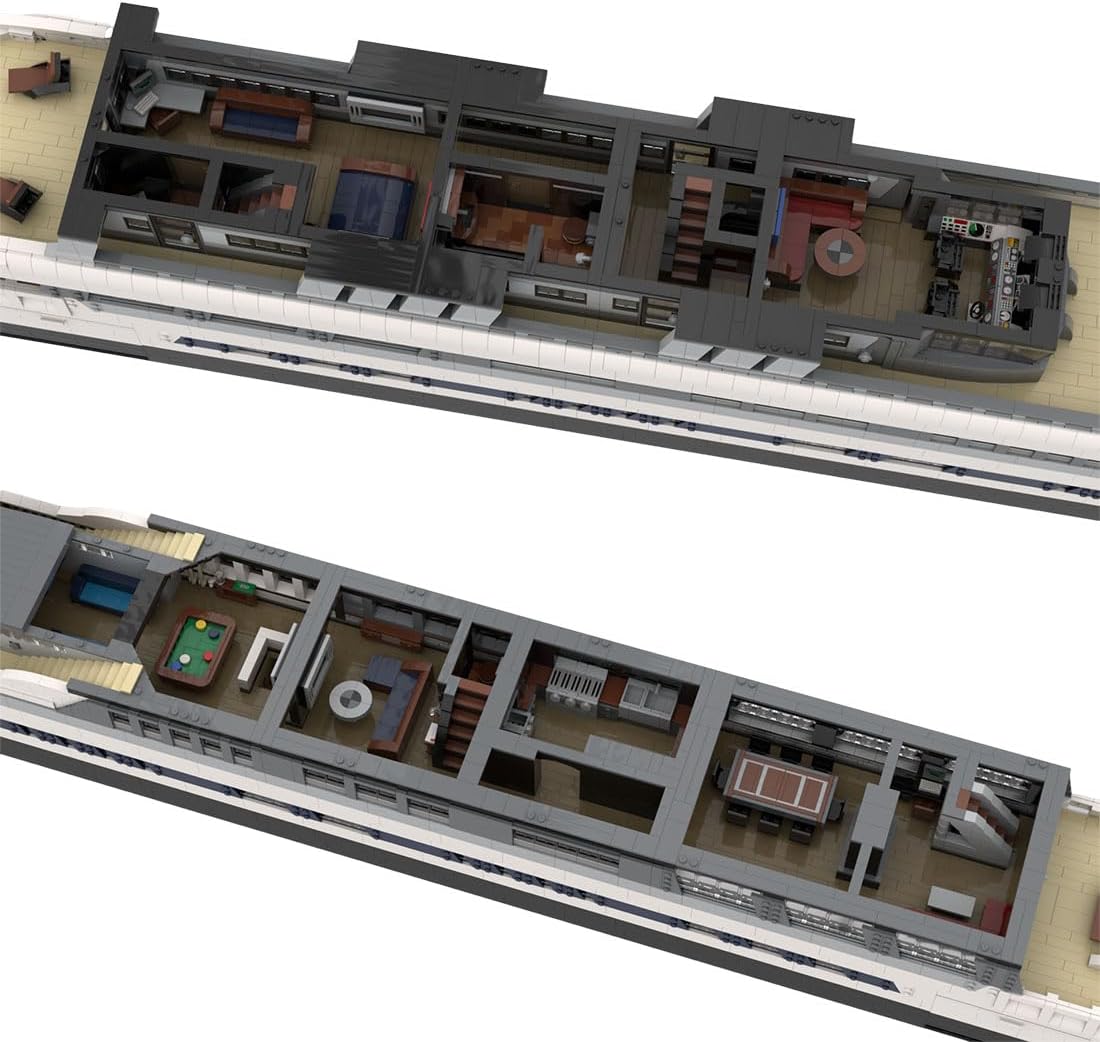 Yacht Building Blocks Set, 16189-Piece 4 Decks Modular Luxury Replica, Premium Display for Home/Office, Collection Kit for Adult Builders, Compatible with Brand Blocks (16189PCS/White)