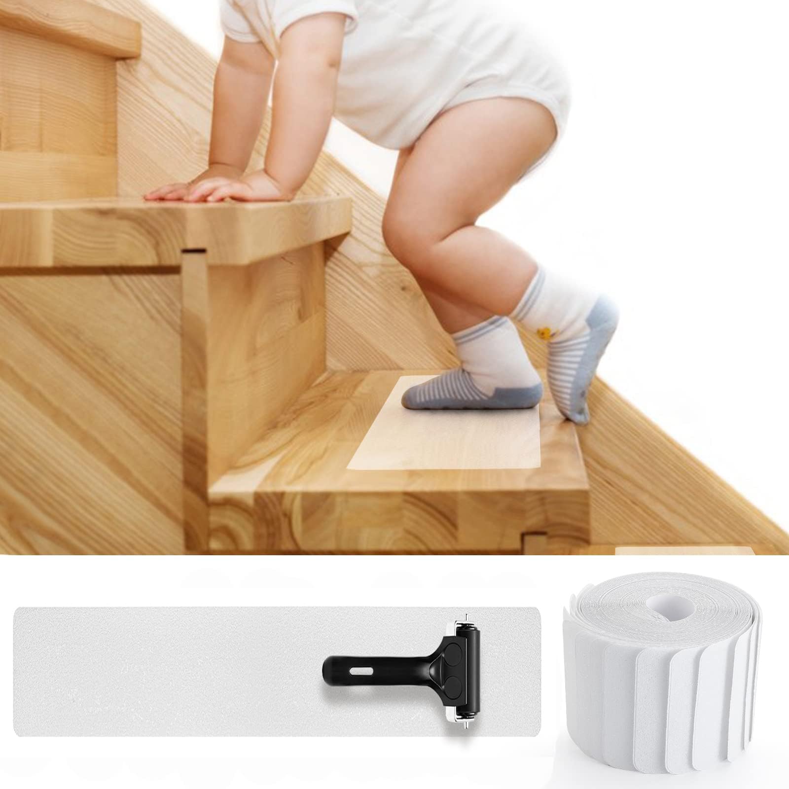 15 pièces marches d'escalier marches en bois antidérapant
