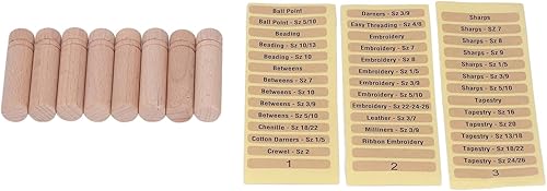 Miniatura 5 de Estuche de aguja de madera 8 piezas antipérdida resistente soporte para agujas de coser para el hogar