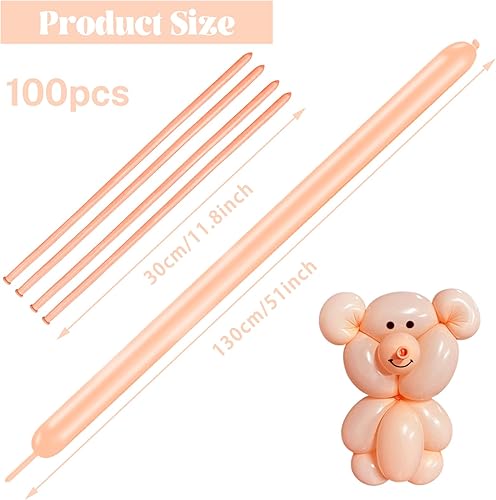 Miniatura 164 de Paquete de 260 globos largos, 100 globos negros de animales torcidos, globos mágicos largos de látex grueso para modelos de animales, Halloween