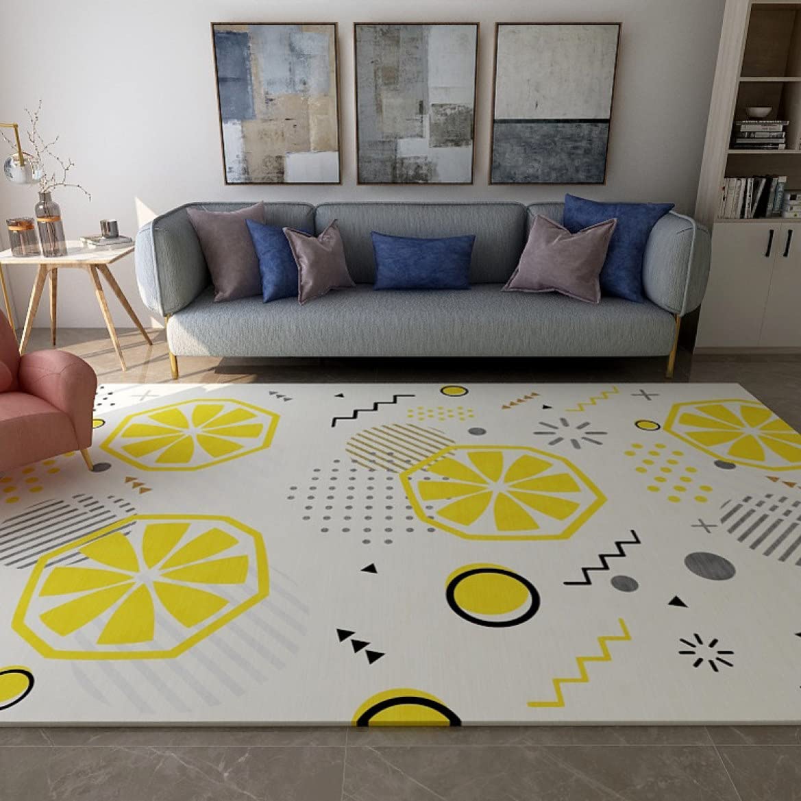 Amazon｜ラグ カーペット マイクロファイバー 花柄 洗えるラグ 140