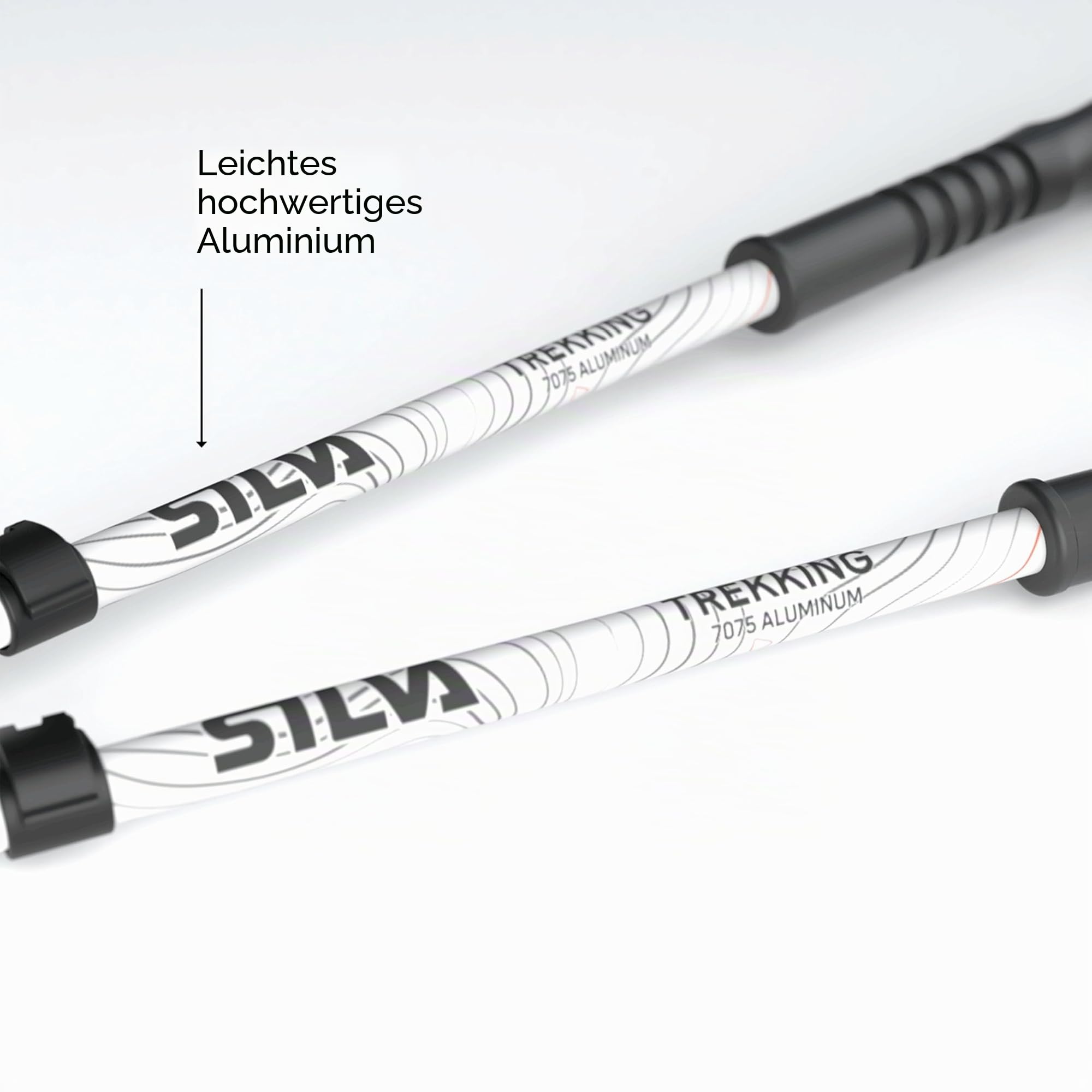 Silva Wanderstöcke Teleskop - Trekking Poles Aluminium - Faltbare Trekkingstöcke bis zu 140 cm - Schaumstoffgriffen & Handgelenkschlaufen - Walking Stöcke - Wanderstöcke Faltbar - Hiking Poles