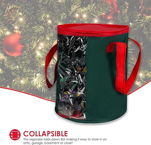 Miniatura 4 de Home Basics Bolsa de luz de Navidad texturizada con cierre de cremallera, decoración navideña de temporada, transparente y transparente,