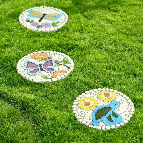 smusei 3-Pack Cement Stepping Stones