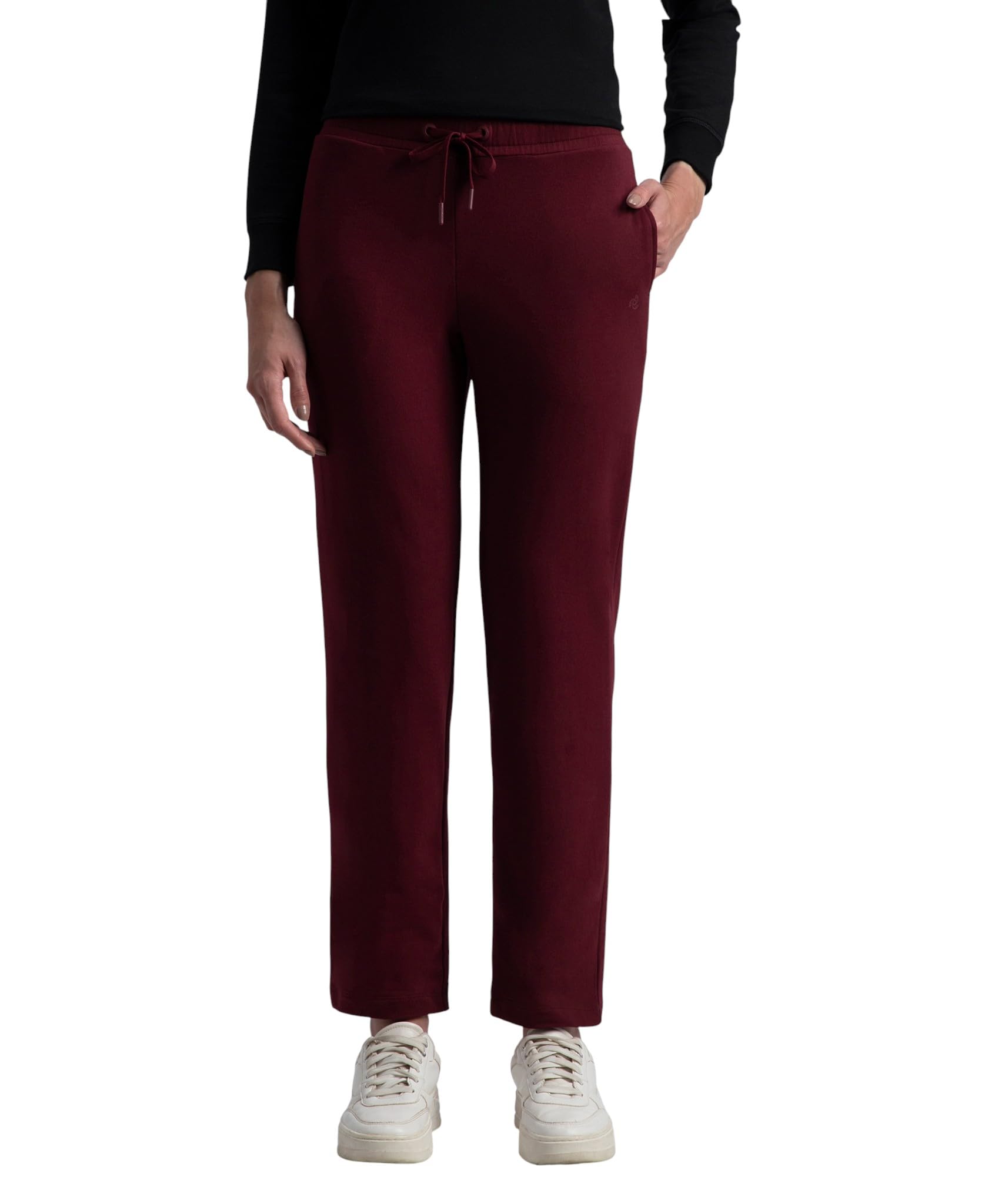 jockey AW60 Women's Super Combed Cotton Elastane Stretch French Terry Straight Fit Trackpants with Side Pockets-picture-18