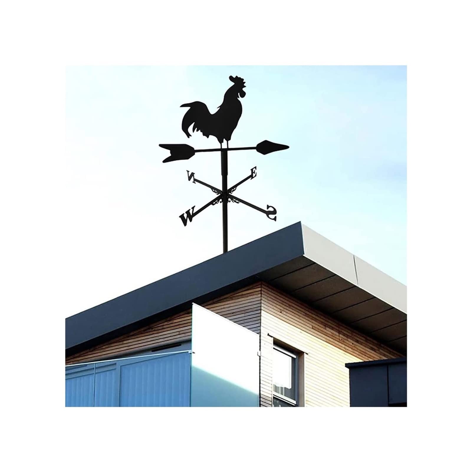 Weathervane, Farm Iron Home W kształcie koguta Wiatrowskaz Wskaźnik kierunku wiatru, Dachy podwórek Narzędzia pomiarowe Dekoracja ogrodu na zewnątrz