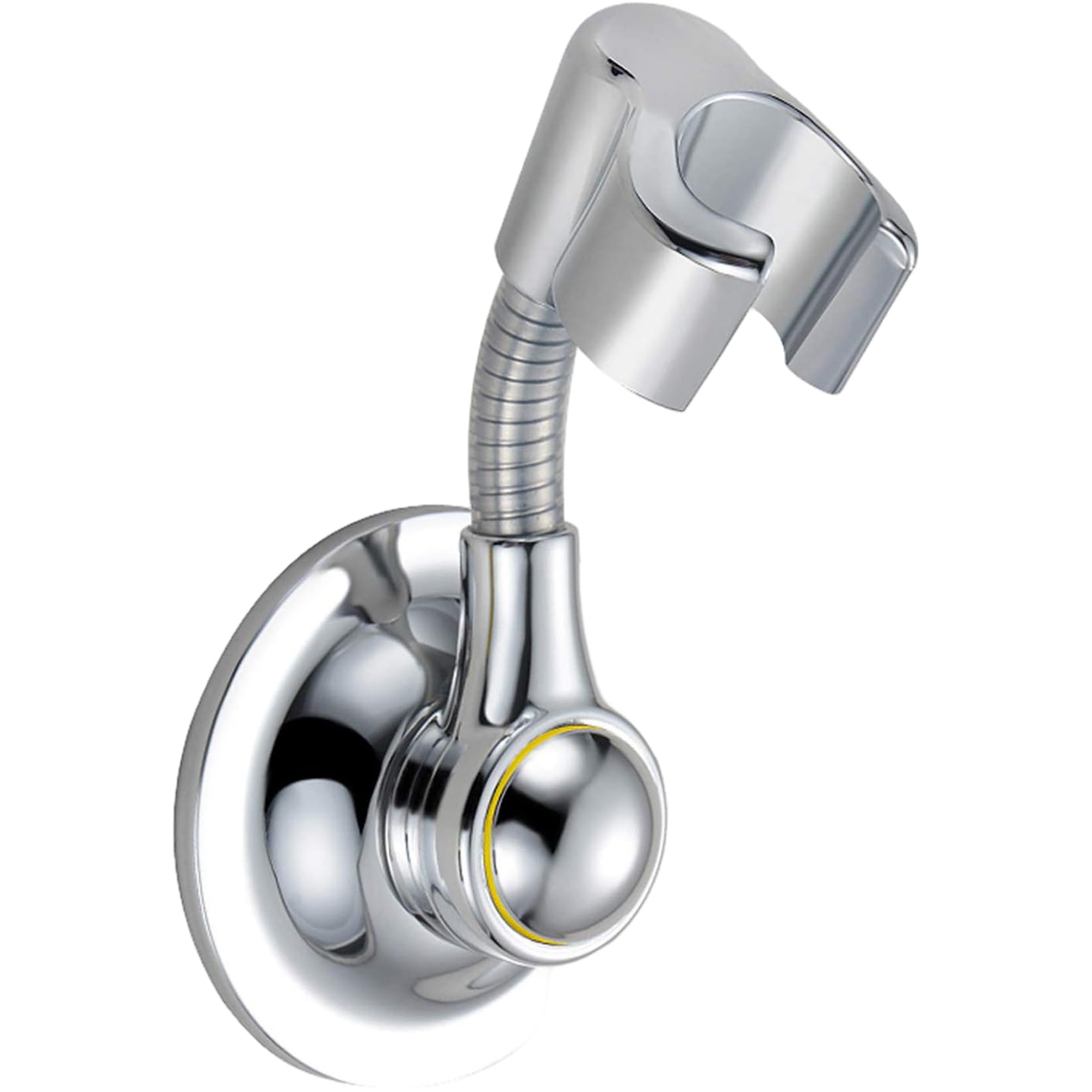 Perodlly Suction Cup Shower Head Holder Punch-Free Shower Wand Holder with Adjustable Neck Replacement Showerhead Bracket for Home, Hotel.