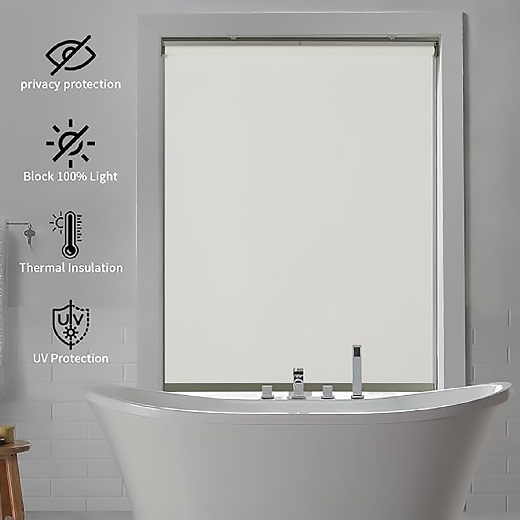 Amazon｜ロールスクリーン つっぱり 60 x 110 cm, 1級遮光 断熱