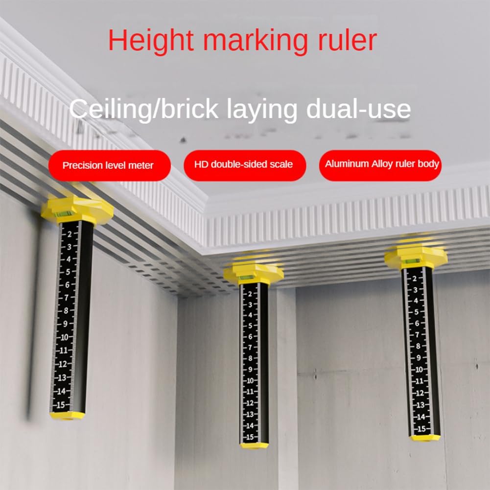2 righelli di altezza per piastrelle da soffitto e pavimento, righello di misurazione con base magnetica, righello di misurazione per soffitto sospeso
