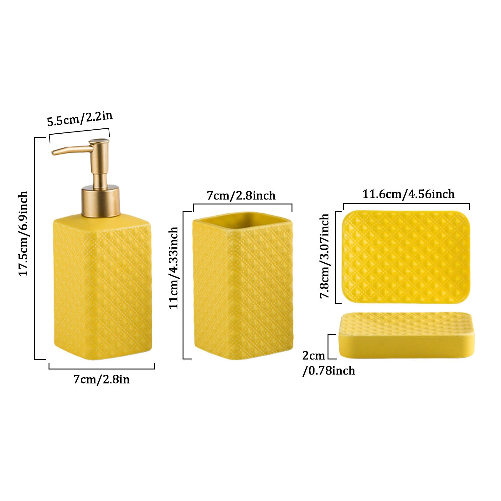 Ensemble d'accessoires de Salle de Bain en céramique - Distributeur de