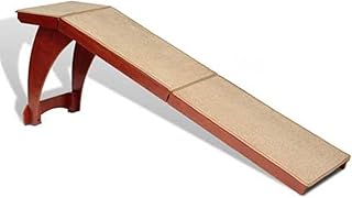 PetSafe CozyUp Bed Ramp - Supports Pets Back & Joints - High Traction Carpet Surface - Furniture-Grade Wood - Cherry or White Finish - Heavy Duty Bed Access Ramp - Cherry