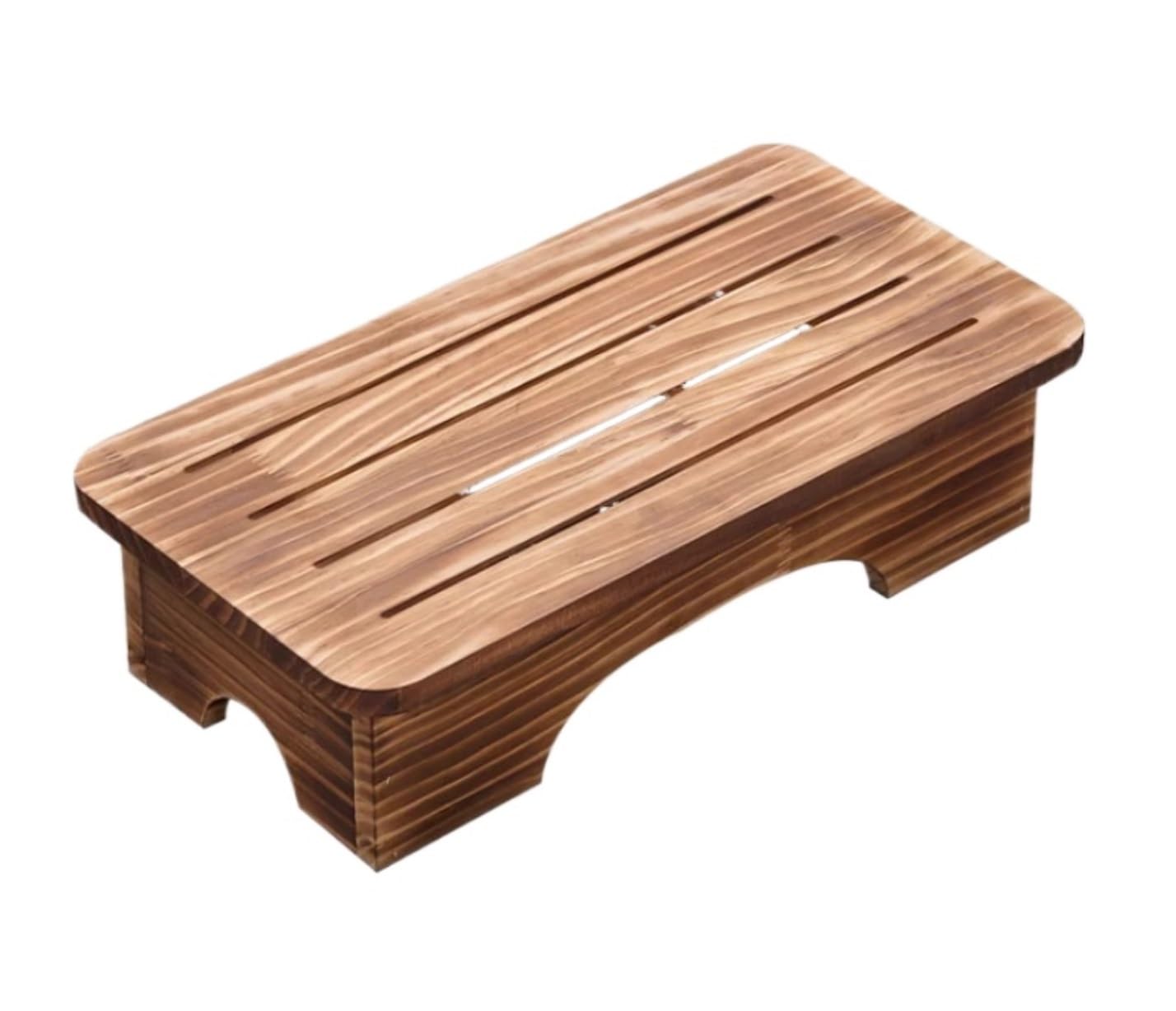 Cuisine et salle de bain marchepied en bois petit tabouret entrée marron discret