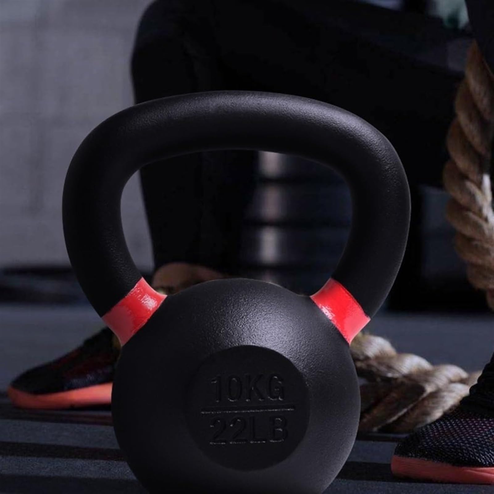 Kettlebell do treningu siłowego dla mężczyzn i kobiet, żeliwny Kettlebell z szerokim uchwytem do domowej siłowni i zestawu ciężarków do ćwiczeń (rozmiar: 10 kg)