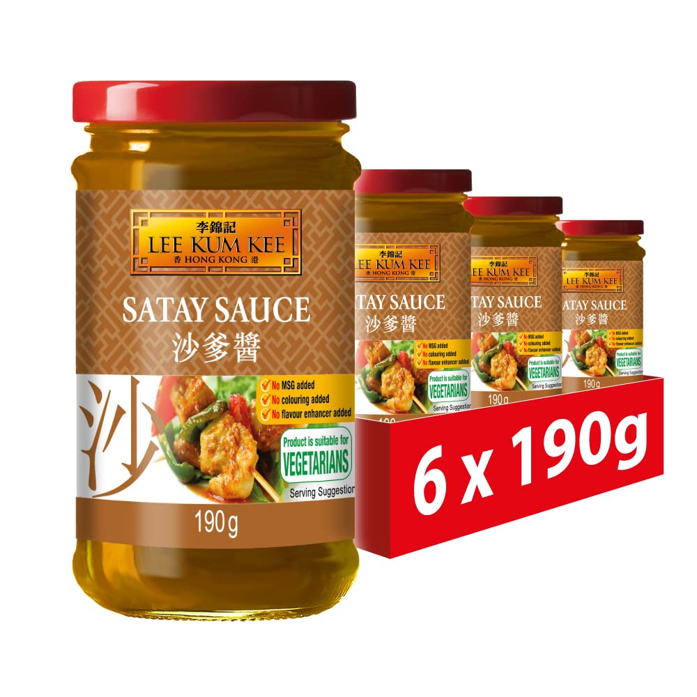 Lee Kum KeeSatay Sauce, Vegetarian, 190 g (Pack of 6)