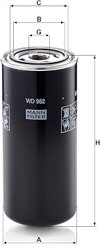 Mann Filter WD962 Spin-On Hydraulic Filter