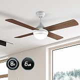 Cecotec Ventilatore da soffitto con luce EnergySilence Aero 4250 Fresh 55 W, diametro 42" con 4 pale reversibili, luce LED, telecomando, timer fino a 8h, 3 velocità - 7