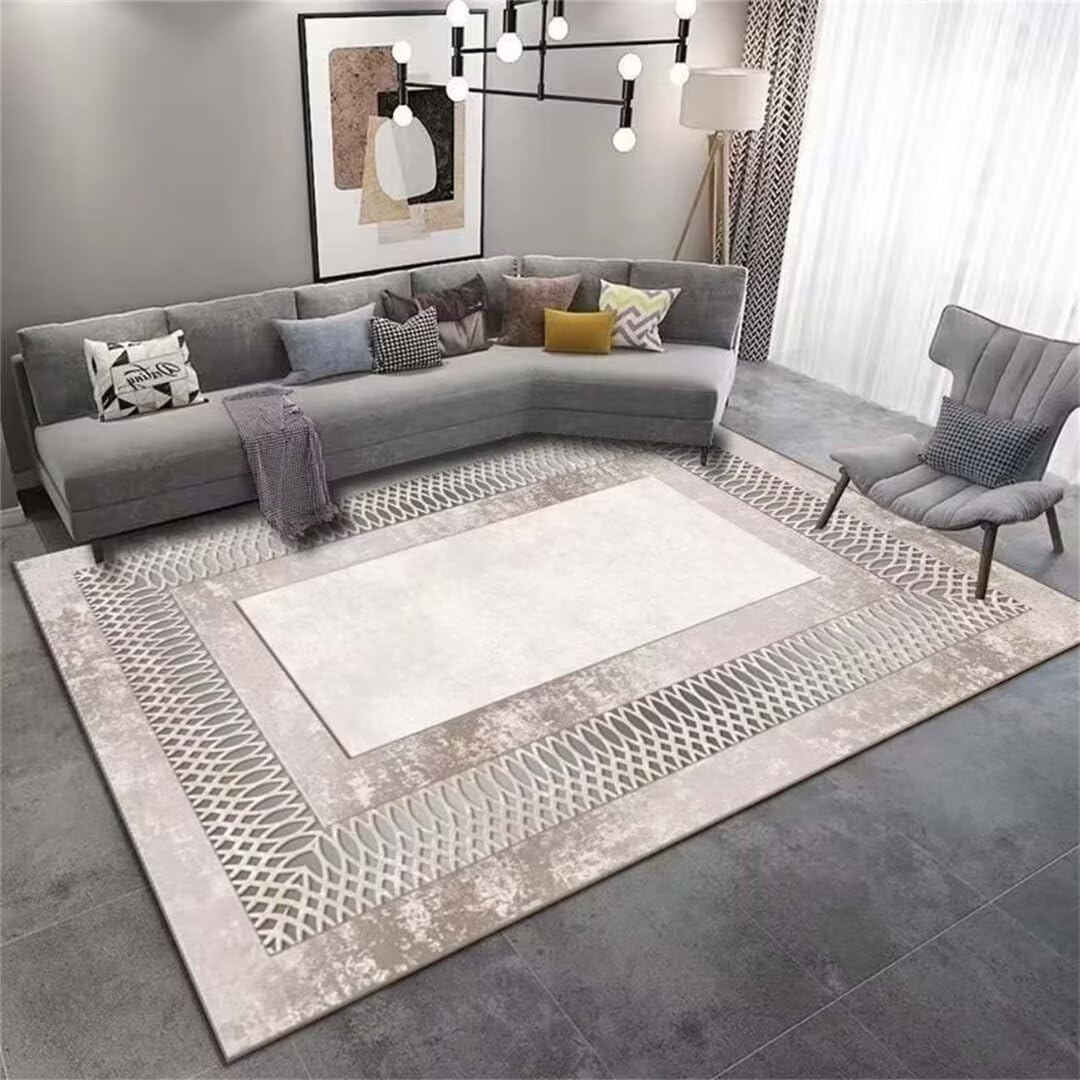 Lit pour chien et tapis enfant fille gris 160x200cm au design minimaliste blanc