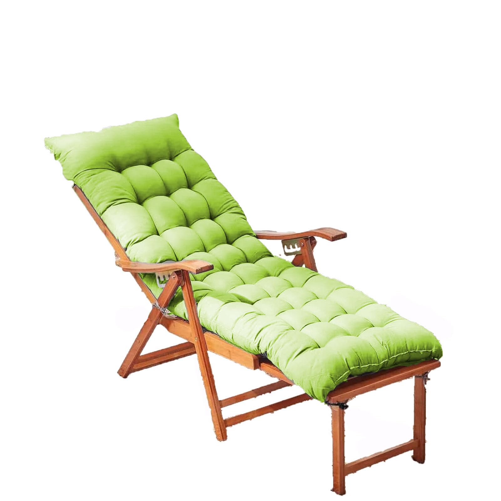 KYMMPL Soft Sun Lounger Cushions Pad with Straps Anti-Slip Sunbed Cushion for Indoor Outdoor Lounge Chair Cushions for Outside Swing Rocking Chair (Grass Green,100 * 45)