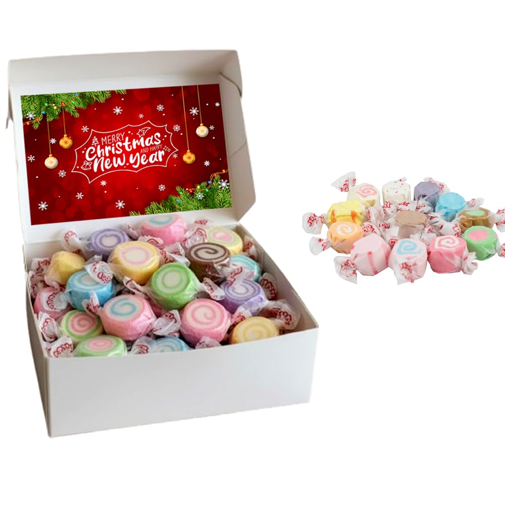 Christmas Assorted Chewy Sweets With Gift Box - 12 x Assorted Flavored Soft & Chewy Sweets (250g)