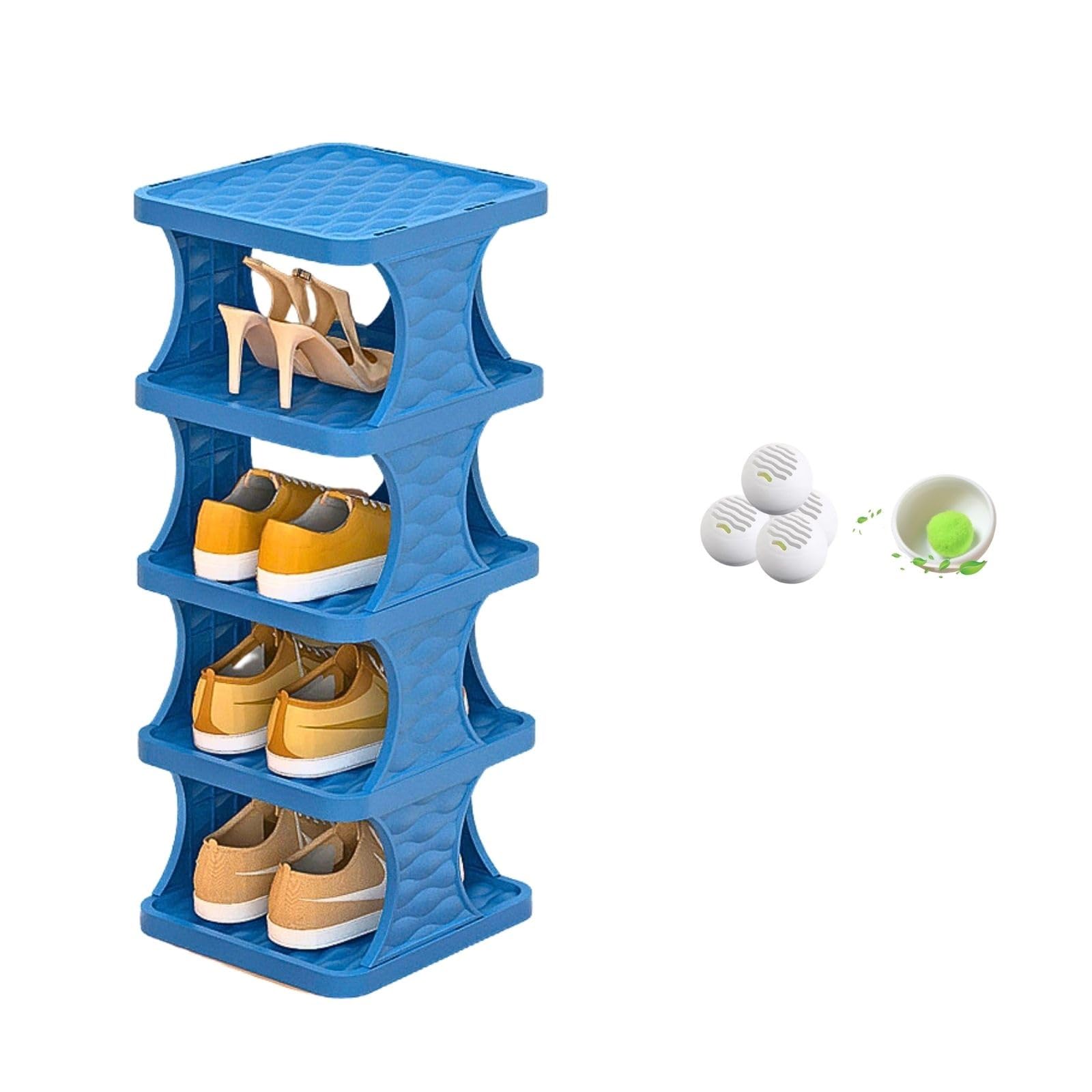 Zapatero Compacto de 4 Niveles Que Ahorra Espacio para Pasillo y Entrada. Armario Estrecho de plástico para Guardar Zapatos, Ideal para Armario y Sala de Estar. Diseño Elegante en