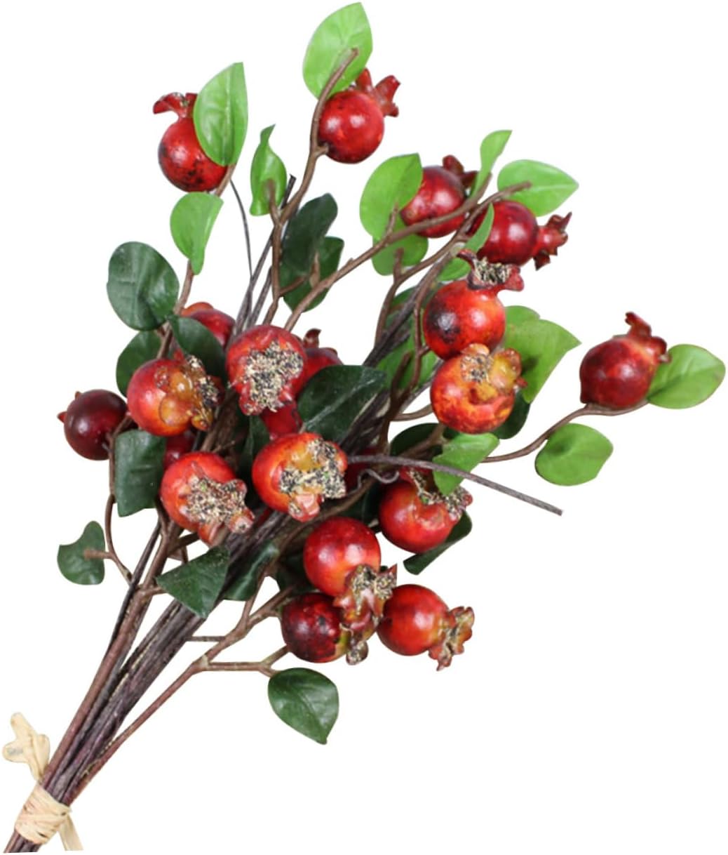 5 Fall Garlands for Decor Winter Table Decor Artificial red Berry Stems Berry Picks for Blueberry Decor Faux Flower Arrangements Christmas Picks Floral Accessories Autumn Fake Silk