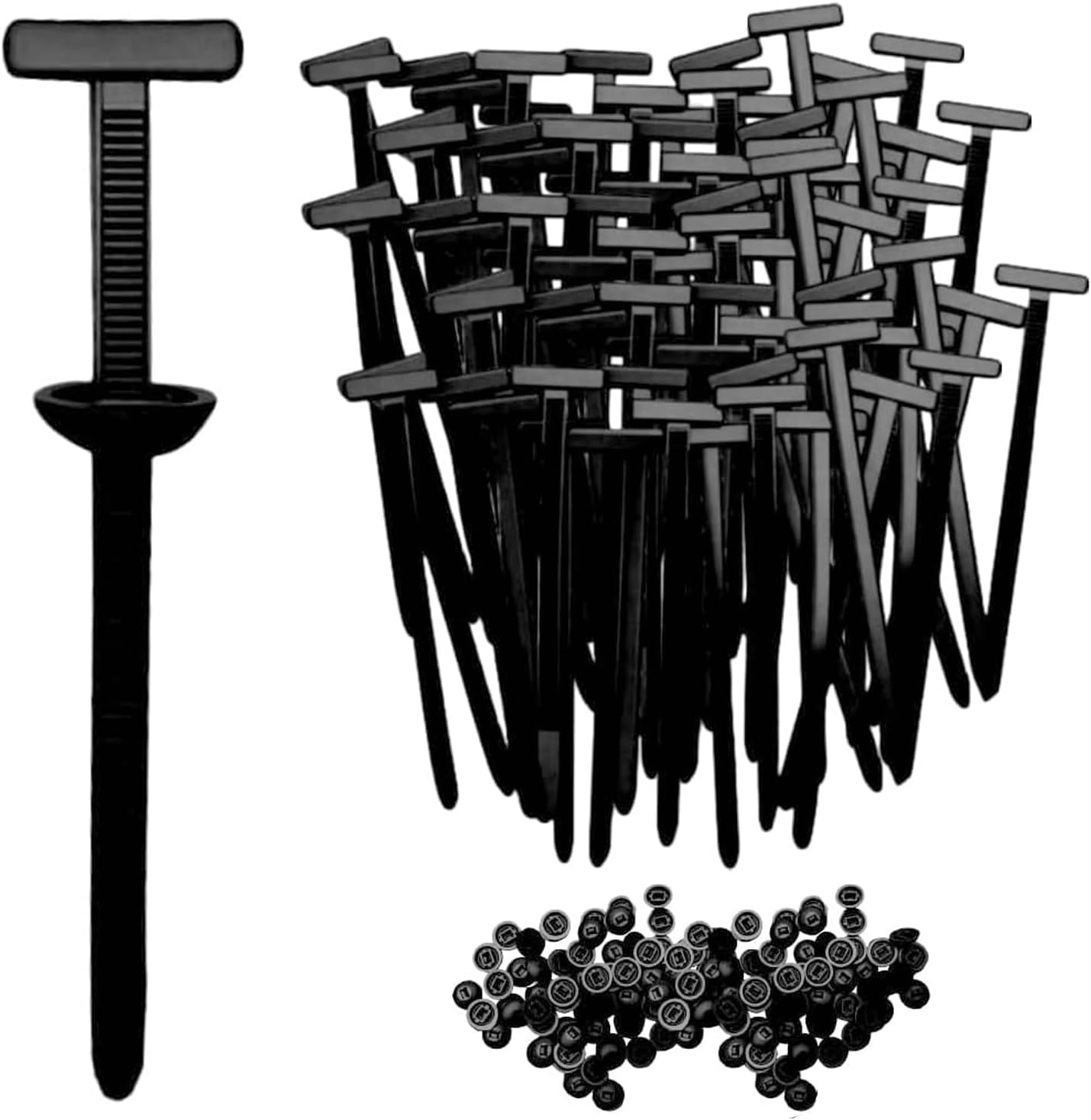 Nylon Universal Cable Tie Buckle, Heavy Duty Self-Locking Nylon Zip Ties Holder, New Multifunctional Cable Tie Buckle for Car Daily Repair (50pcs)