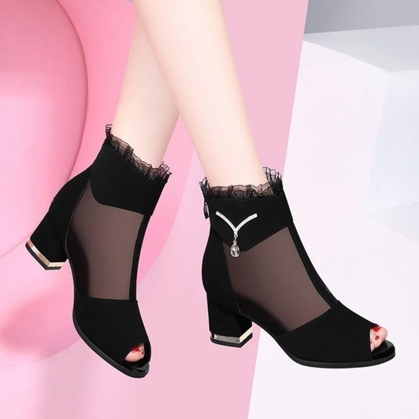 Sandali Donna Zeppa Zeppe Estive Bianhi Eleganti Fashion Casual Sandals Round Slipon Shoes Toe Breathable Sandali Comodi Donna Punta Chiusa