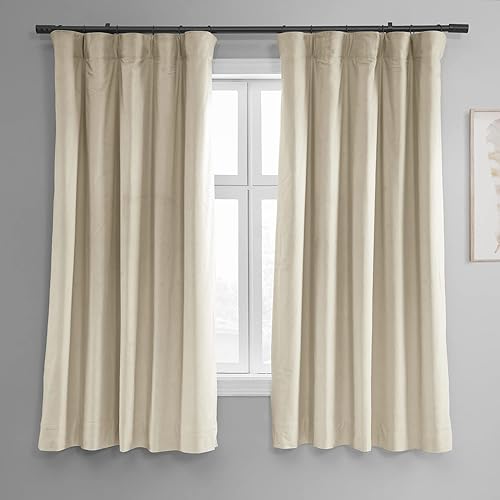 HPD Half Price Drapes - Cortinas blackout de terciopelo, con bloqueo total de calor y luz, para sala de estar (1 panel), 50 pulgadas de ancho x 63