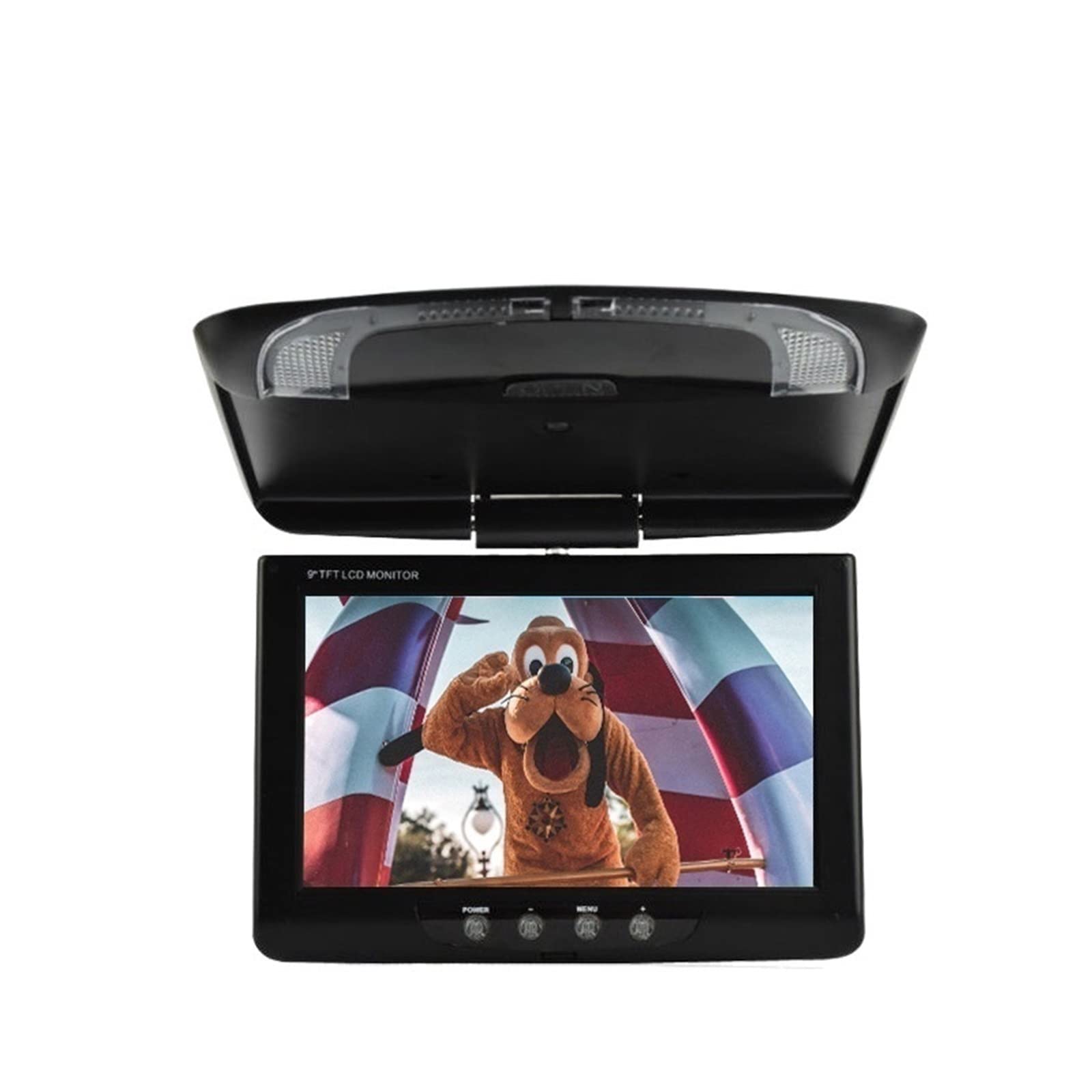 Car Headrest Player, 9/11 Inch AV Car Monitor 12-24V Car Roof Mount Monitor LCD Screen Flip Down Ceiling Display LED Video Input Reversing Rear View(11 inch black AV) 11 inch black AV 1