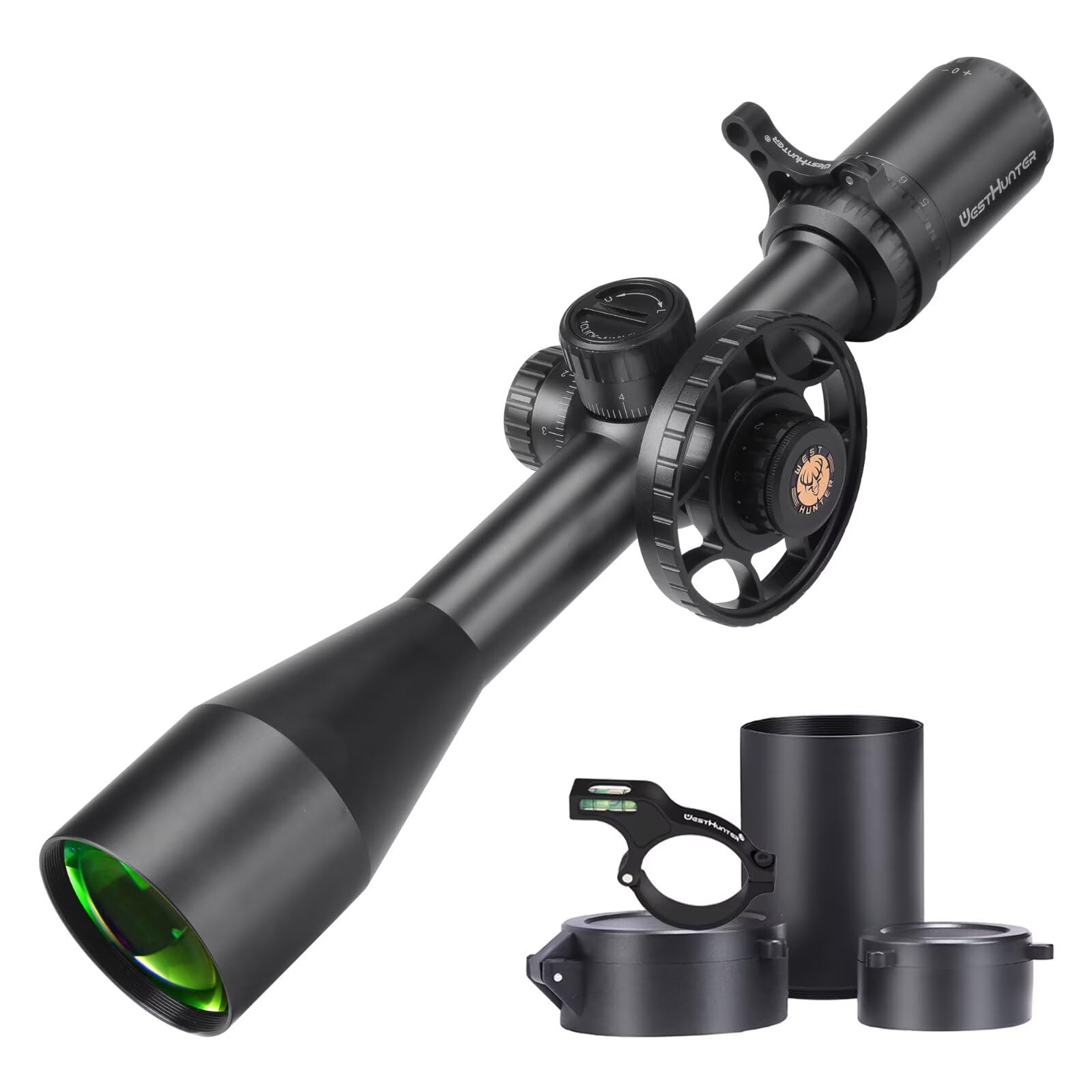 WestHunter Optics TD 5-25x50 SFIR FFP Mira Telescópica, Tubo 30mm Primer Plano Focal, Iluminación Roja, Precisión 1/10 MIL, Visor Competición - Indicado Únicamente para Actividades Deportivas