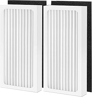 04383 Filter Replacement Compatible with Hamilton Beach 04383, 04384, 04385 Air Purifier Part # 990051000,2 True HEPA Filter & 2 Carbon Filters