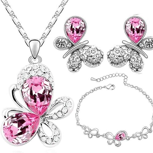 Descuento MERSDW Moda Aleación Joyería Austria Cristal Hermoso Colgante Collar Joyería Rhinestone con incrustaciones Collar Pendientes Pulsera