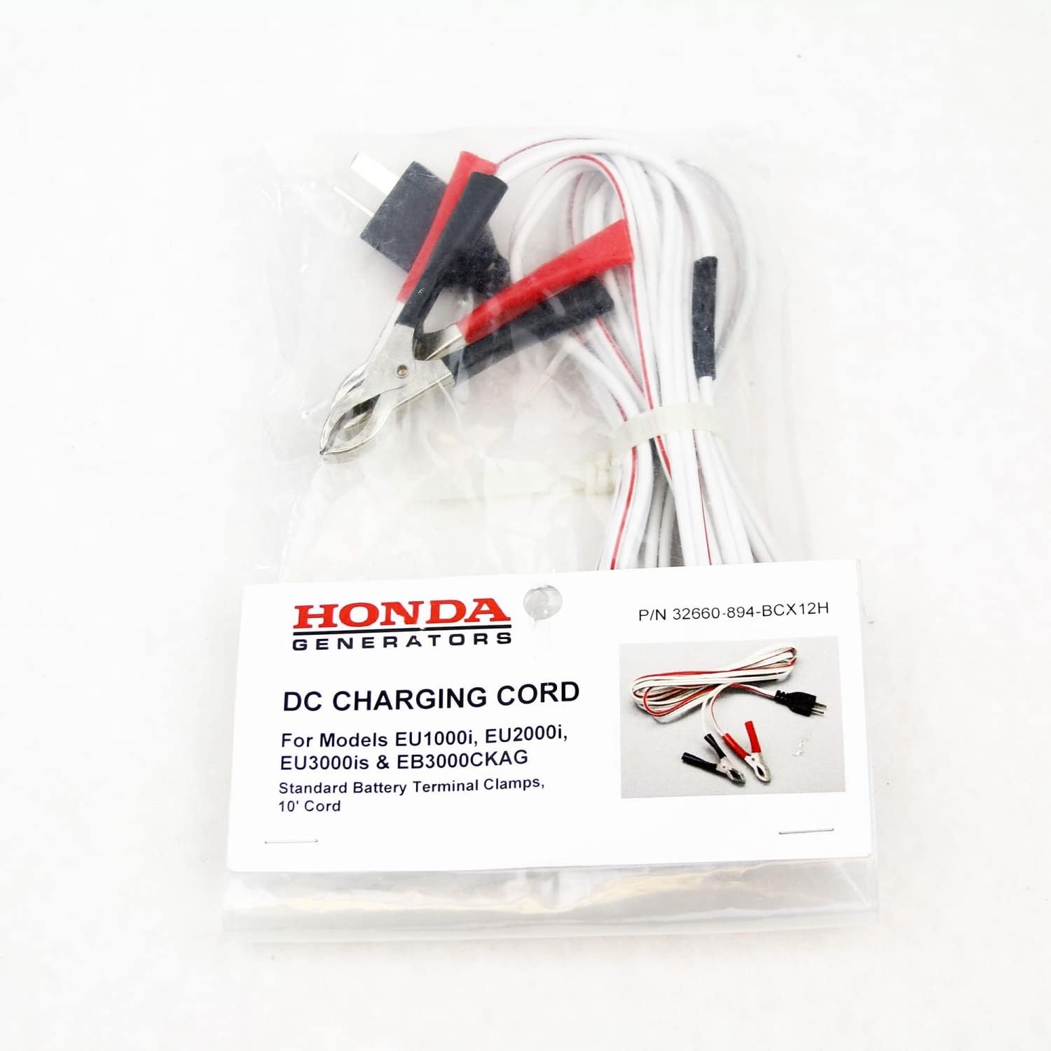 Honda 32660-894-BCX12H 10 ft. Generator DC Charging Cord with Clamps