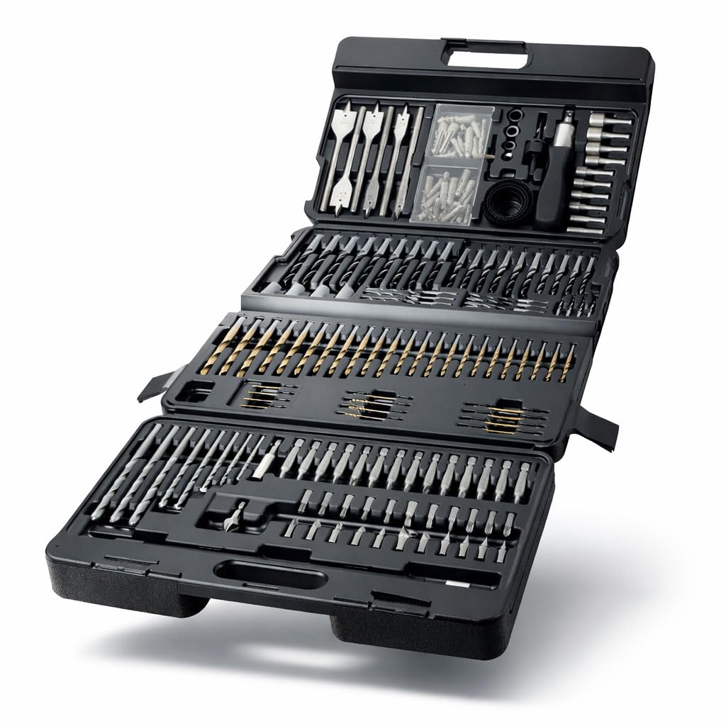 205 Piece Drill Bit Set Hss Masonry Metal Wood Flat Pozi 5060429095747