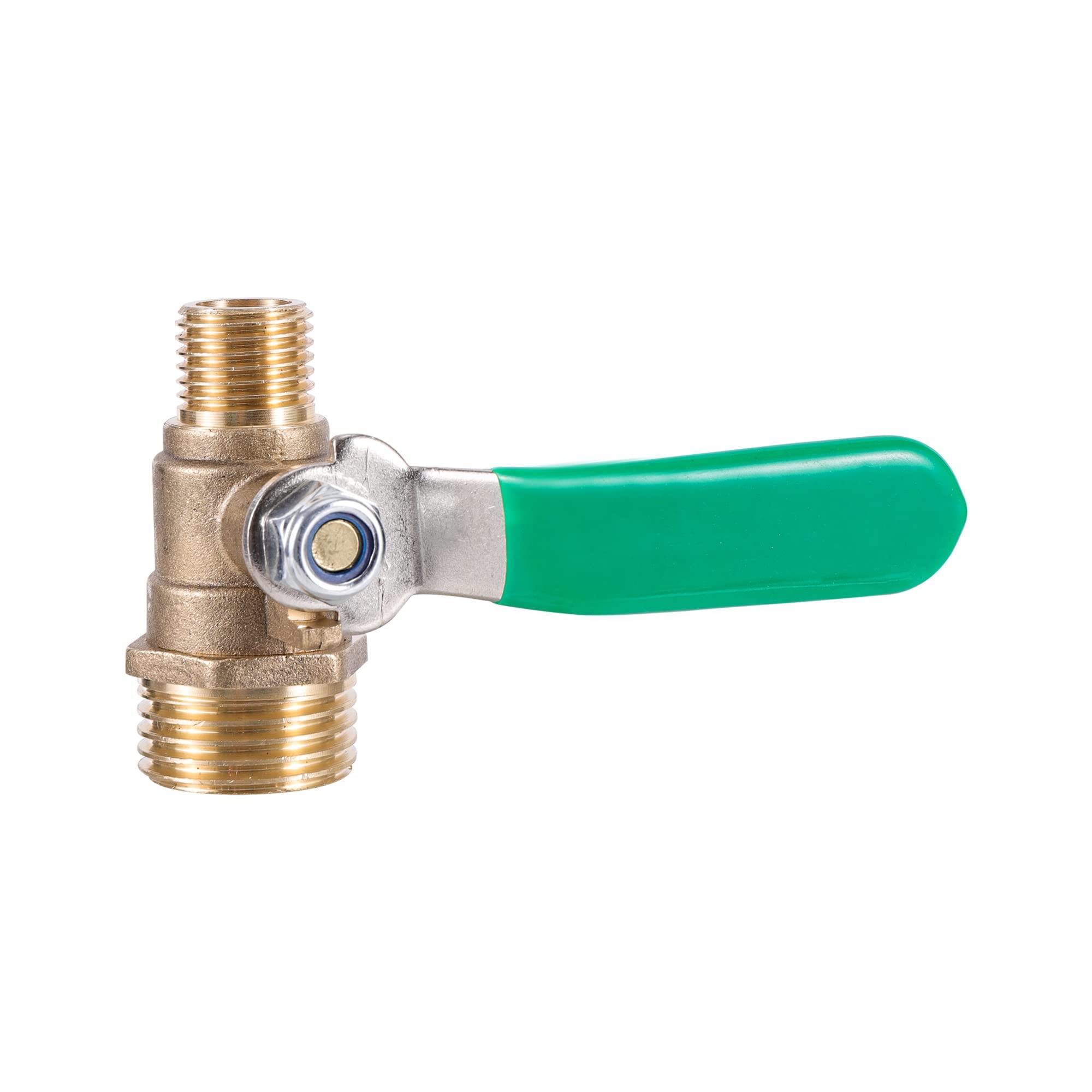 Válvula de bola de latón de 1/2" a 1/4" con rosca macho para control de gas y agua