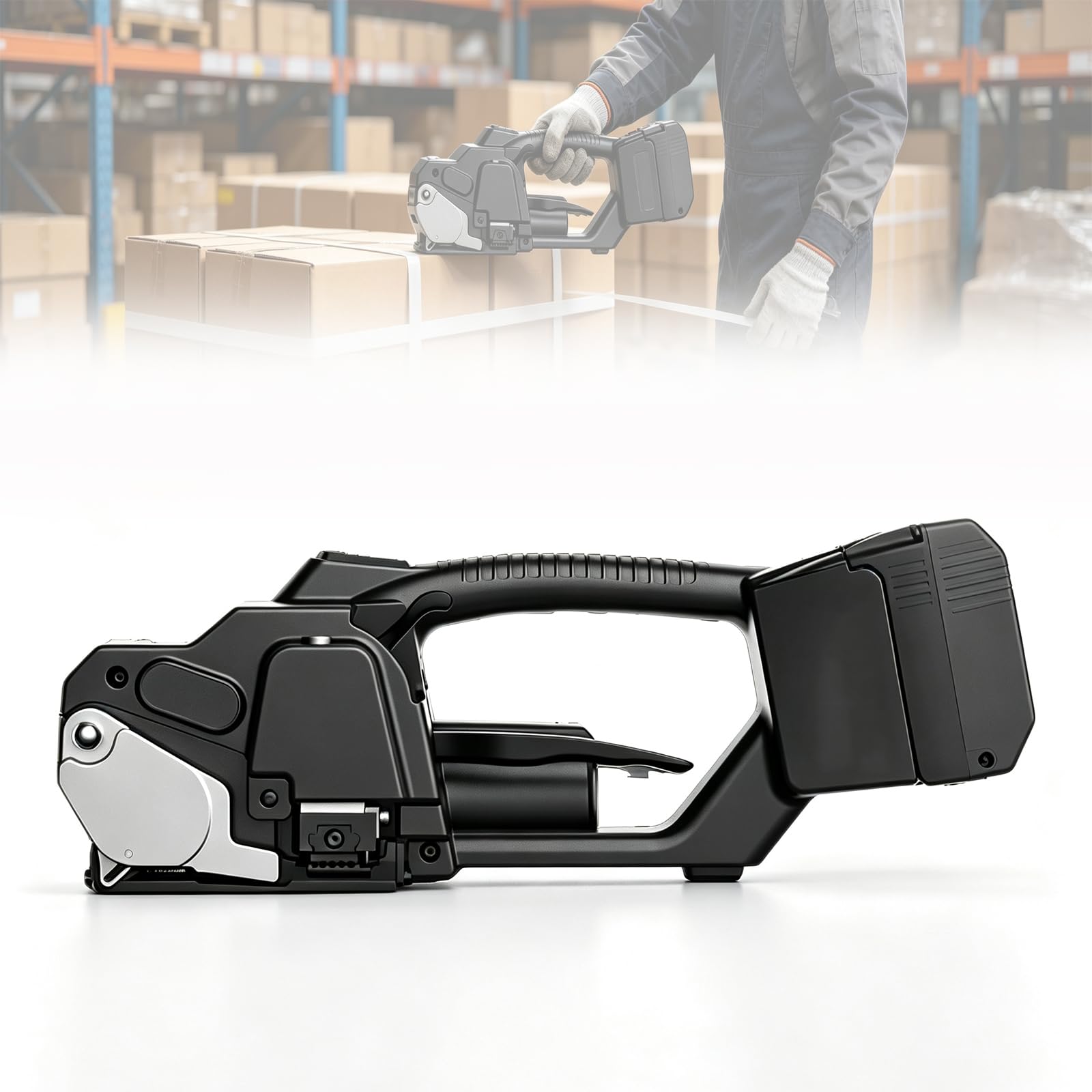 Reggiatrice Elettrica Senza Fili, Reggiatrice Automatica A Caldo Senza Fibbia Con Batteria Ricaricabile, Per Reggette In Pp E Pet, Per Imballaggio Di Pallet E Cartoni In Magazzino.
