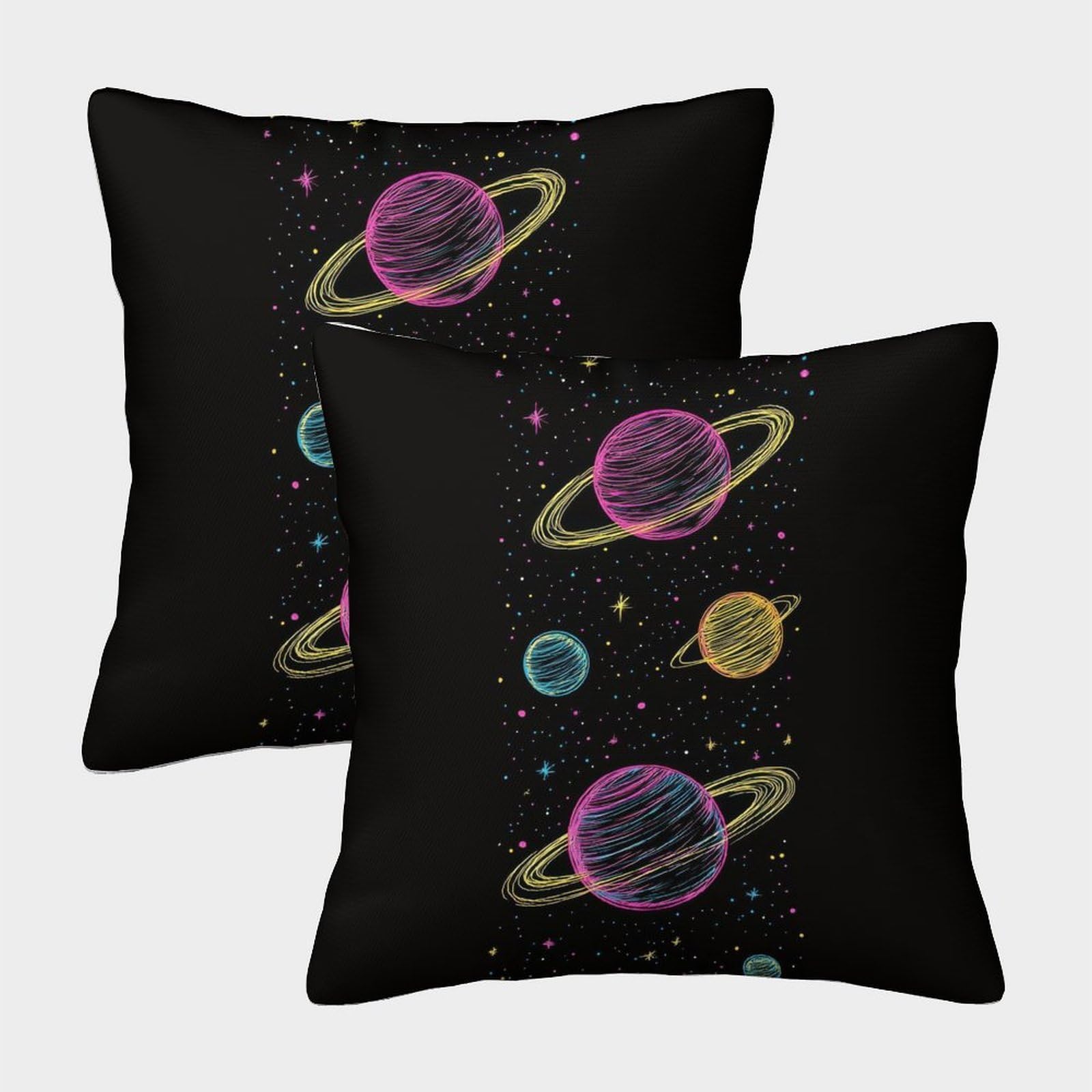 QFVANSIYO 3D Printed Galaxy Microfiber Pillowcase Bedroom Decor Planet Pillow Cover Soft Breathable for Adult Youth 45x45cm