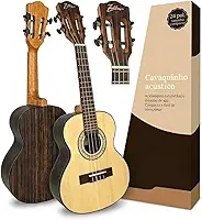Cavaquinho Acústico Zaidan's 24" Tampo Solid Spruce Corpo Rosewood Braço Mahogany 4 Cordas Aço Acabamento Fosco Instrumento para Samba Pagode Estudo e Performance