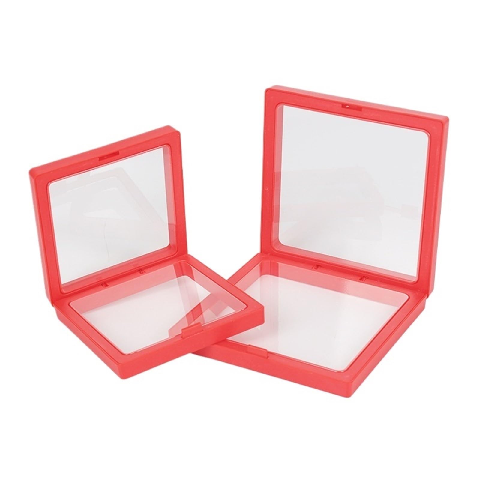 12Pcs 3D Floating Picture Frame Shadow Box Jewelry Display Stand Ring Pendant Holder Protect Jewellery Stone Presentation Case For Earring Necklace Bracelet(RED,11x11cm)