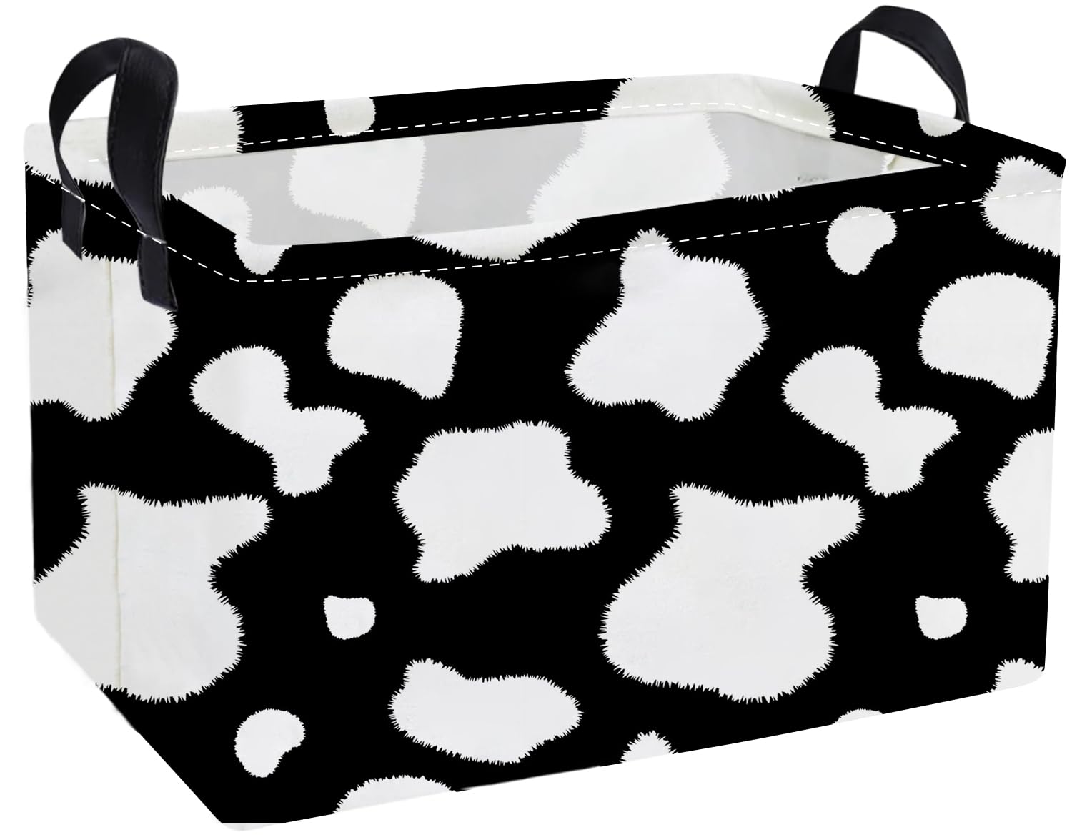 Essme Rectangular Cow Basket,Kids Storage Bins Organizer with Handles for Farm Room Decor, Gift Basket,Shelf Basket.(Cow)