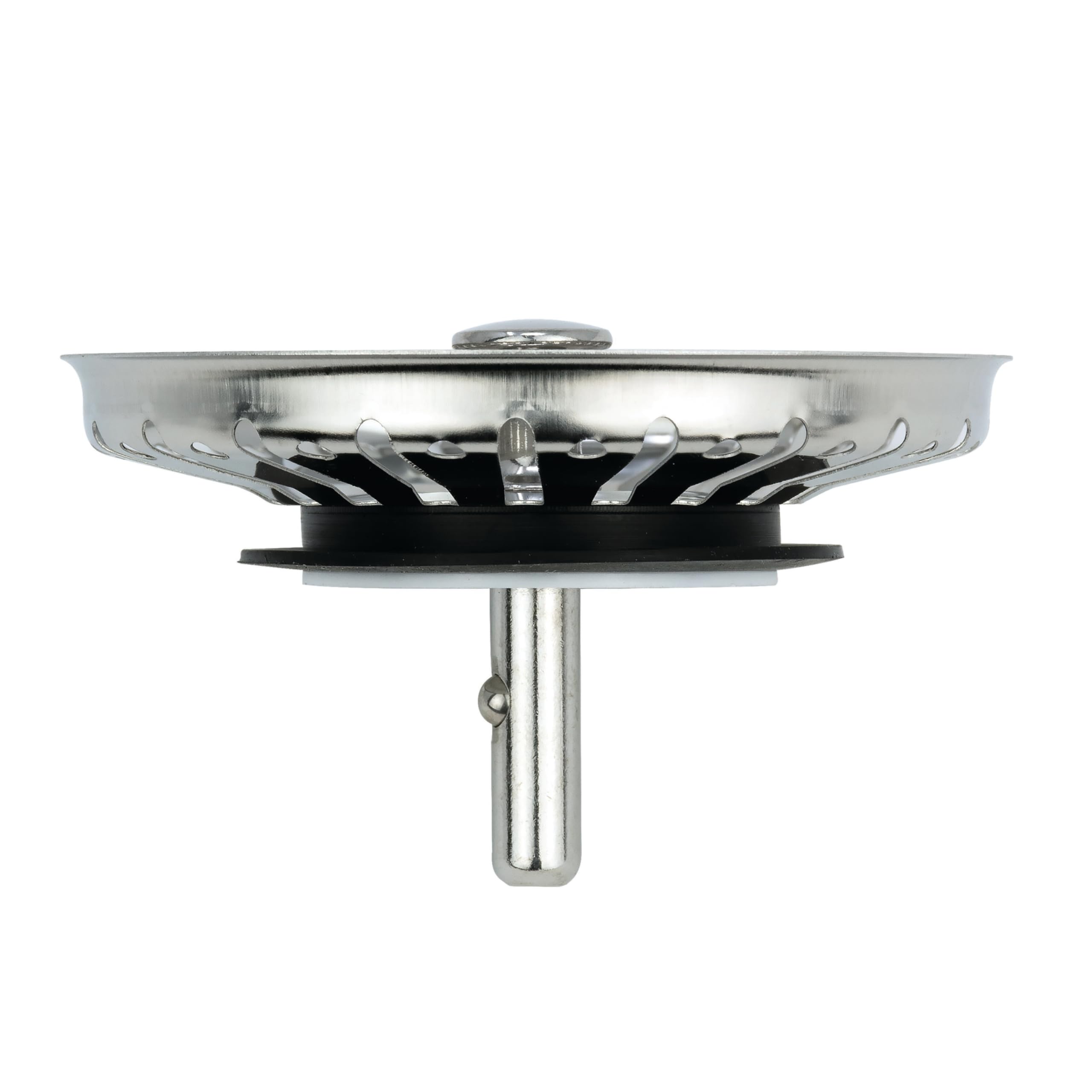 Wirquin 30723117 Bonde pour évier ø90 1 bac, plastique et métal, avec trop-plein exterieur, chromé, Blanc