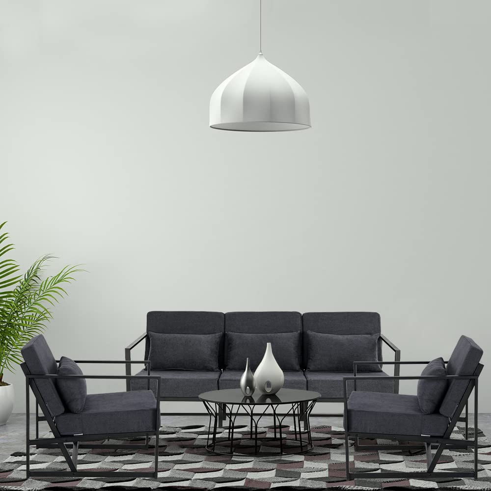 Mingone Sessel Wohnzimmer Design Loungesessel Dunkelgrau Cocktailsessel Polstersessel Einzelsofa Vintage Retro ohne Hocker Einzelsessel mit Leinenstoff,60 x 72 x 72cm