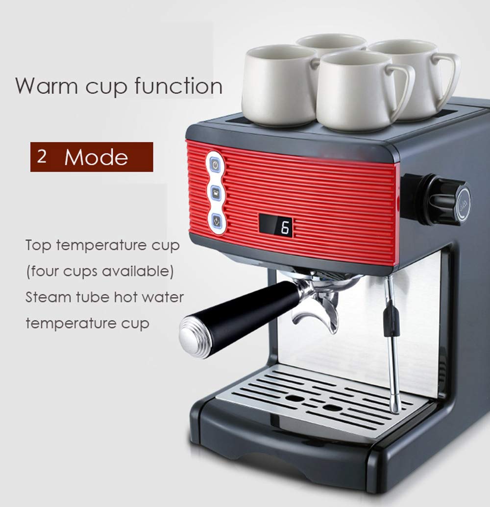 Macchina da Caffe- Doppia Tecnologia di Controllo Della Temperatura Caldaia a Vapore Tipo Vortex Serbatoio dell'acqua di Grande Capacità da 1,7 Litri Vassoio Staccabile 1450W, Nero