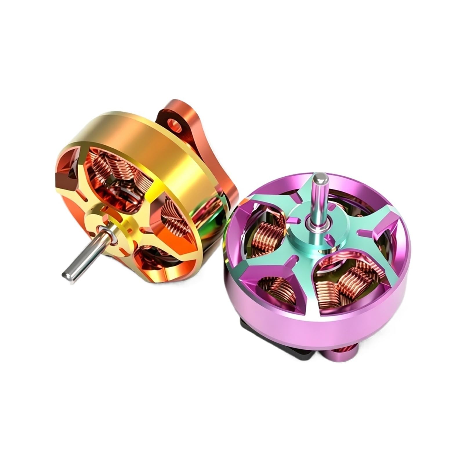 Motor sin escobillas 0802, Compatible con Rcinpower, piezas de drones FPV | For pequeños vuelos multirrotor en interiores y vuelos en miniatura(4 Cyan pink 22000KV)