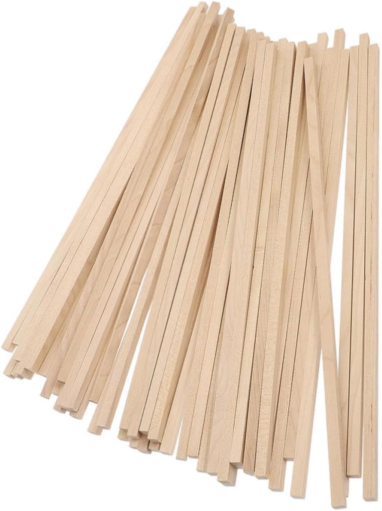 100pcs Wooden Square Craft Sticks for Model Builders