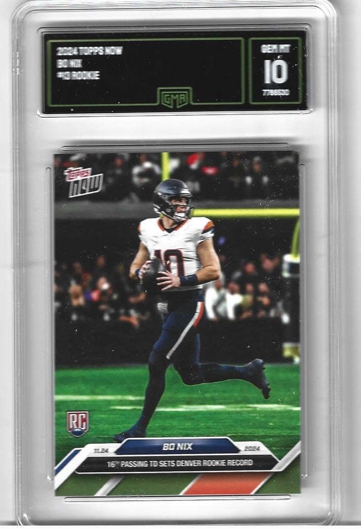 Amazon.com: Graded Gem Mint 10 Bo Nix Football Rookie Card #13 Broncos  Young Star Quarterback : Collectibles & Fine Art