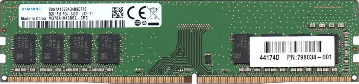 SAMSUNG 8GB DDR4 PC4-19200, 2400MHZ, 288 PIN DIMM, 1.2V, CL 17 Desktop RAM Memory Module M378A1K43BB2-CRC