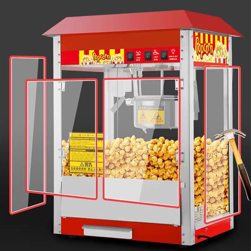 Popcorn Machine Commercial Stall Electric Heating Automatic Popping Machine Street Spherical Popcorn Flower Machine Corn (JY-900A)