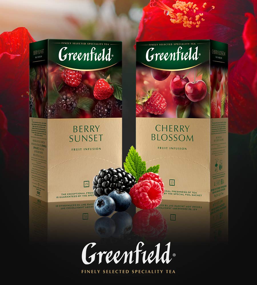 Greenfield Cherry Blossom Fruit Infusion Collection Tea 25 Tea Bags