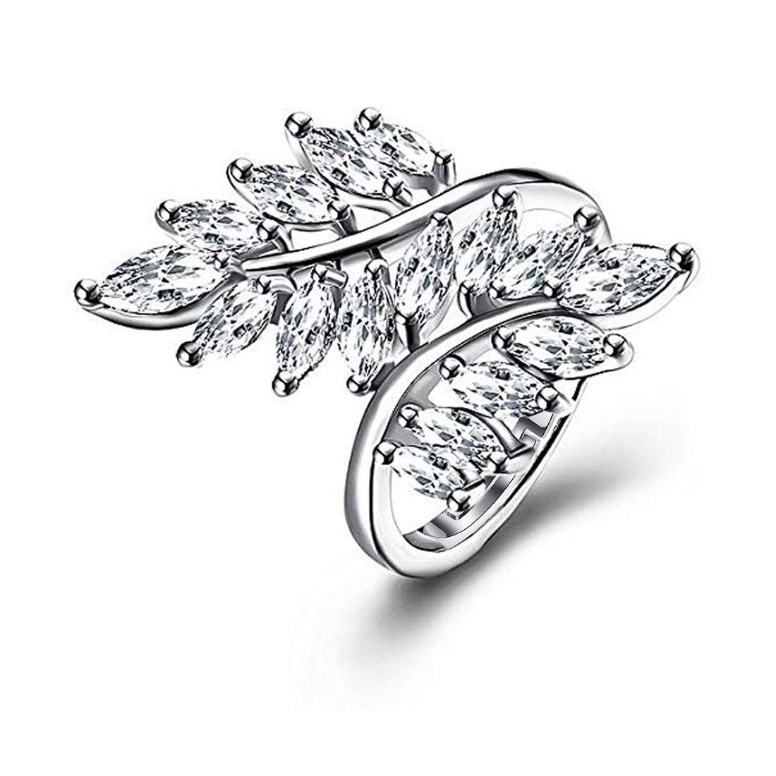 Jewels Galaxy Fascinating Crystal Leaf Design Silver Plated Adjustable Ring for Women/Girls (SMNJG-RNG-5168) (B07XD4K1JY) Amazon Price History, Amazon Price Tracker
